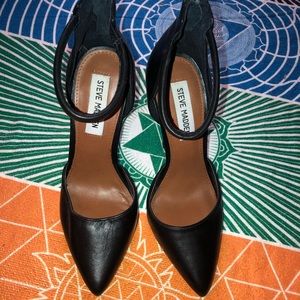 Steve Madden black ankle strap stiletto